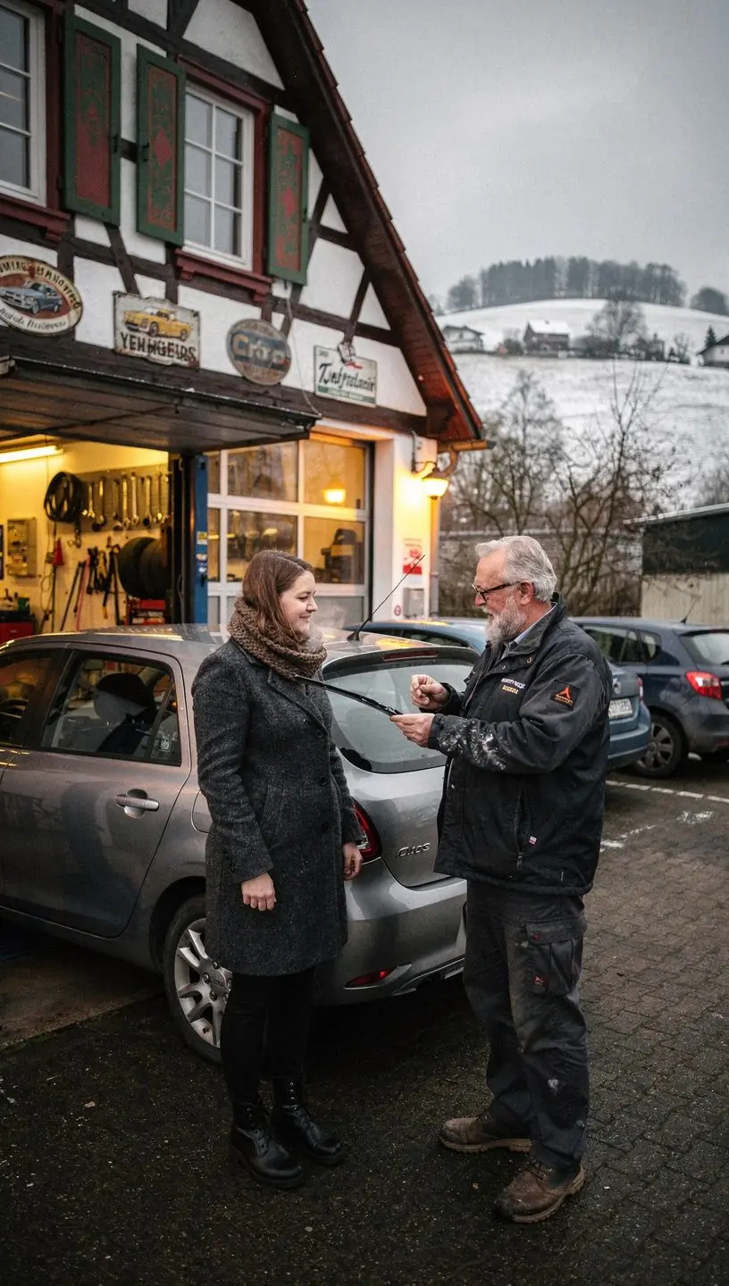 Fachmann testet Autobatterie mit Diagnosegerät zur Sicherstellung der Wintertauglichkeit.